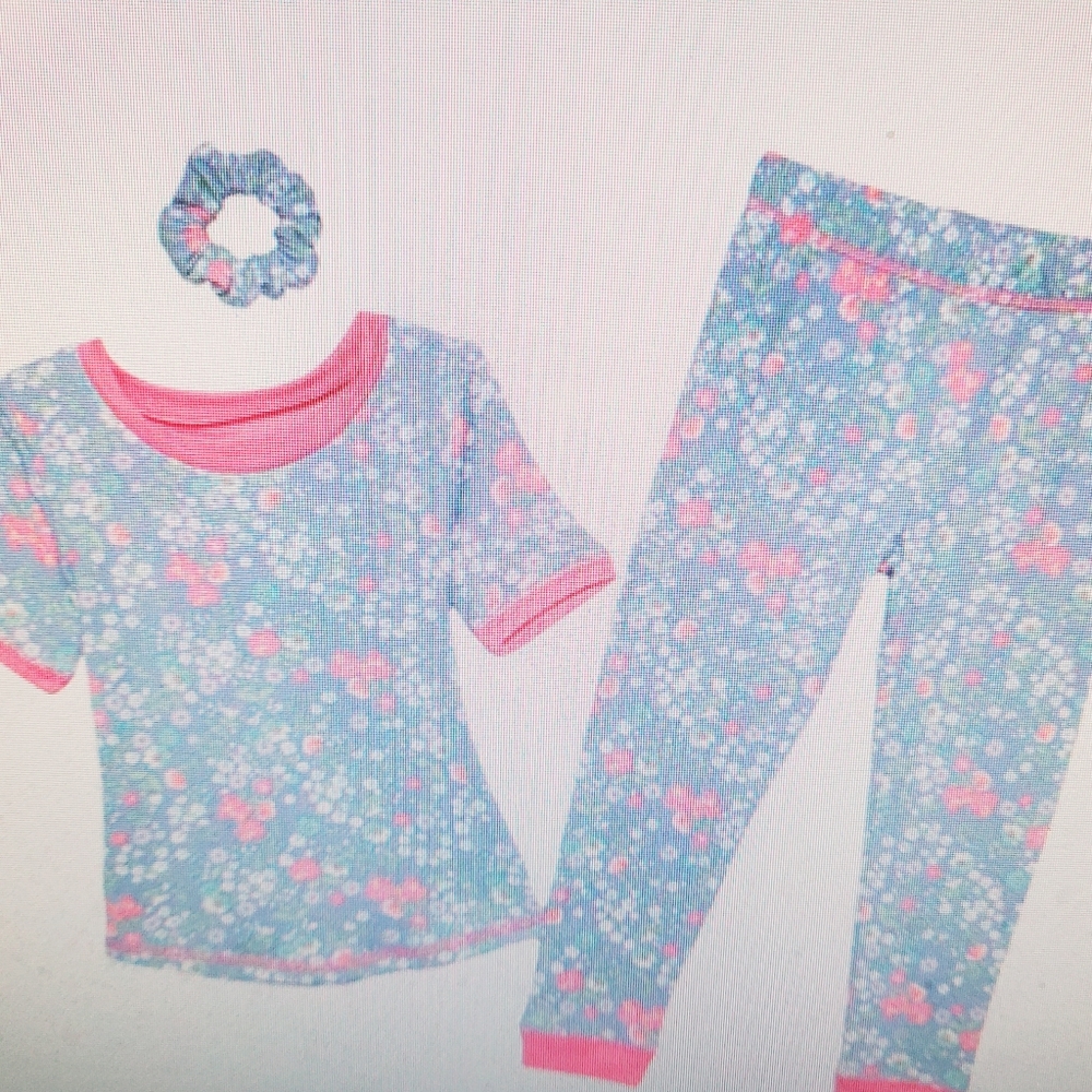 Flower Motiv Girls Pajama , 10 years